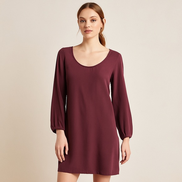 cloth & stone Dresses & Skirts - Cloth & Stone Anthropologie Tencel Tie-Back Dress XS Plum- NWT